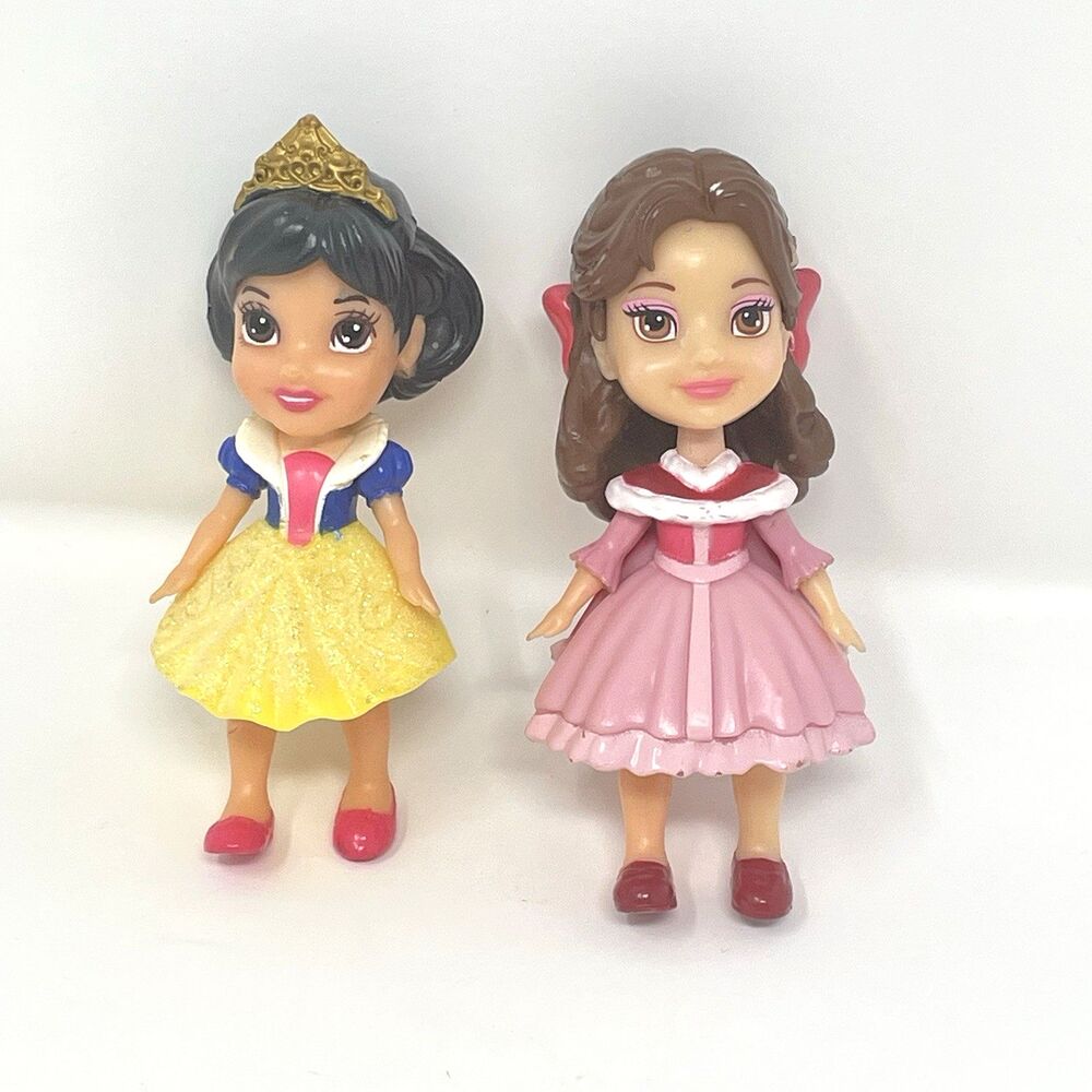 Disney First Toddler Princess 3.5” Mini Figure Dolls Lot Of 2 Belle & Snow White